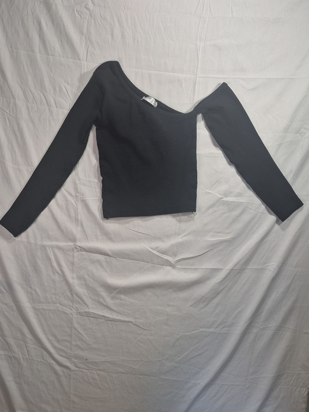 Happiness Black One-Shoulder Long-Sleeve Women's Top